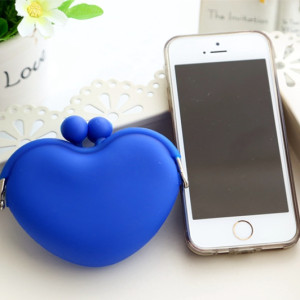 Custom Heart Shape Silicone Rubber Snap Coin Bag