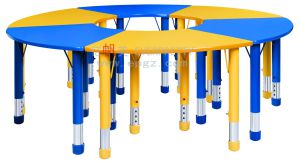 Gt-54-Wooden and Metal Frame Kids Big Round Table and Chairs