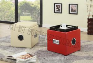 Music Storage Multifunctional Modernsquare PVC Leather Ottoman